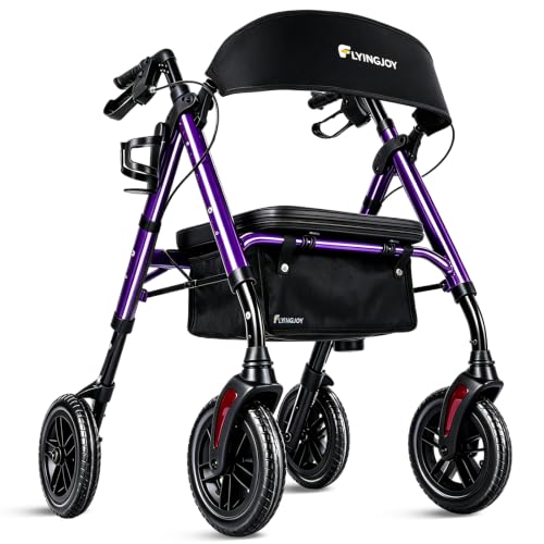 Image of Foldable Rollator Walkers for Seniors with Seat,4 Wheel Rolling Walker