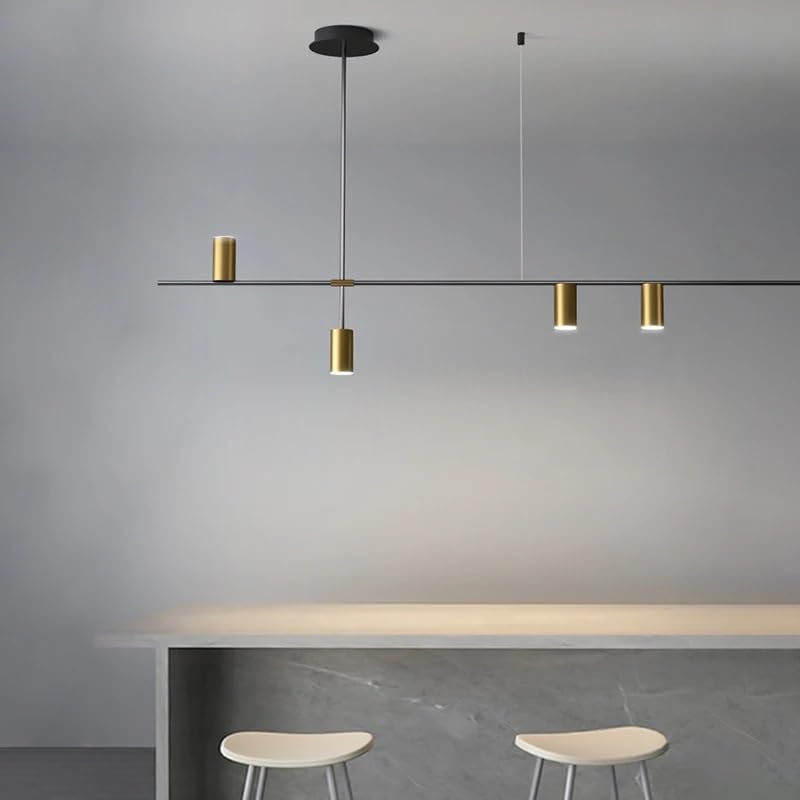 Lustre moderne LED en finition dorée à 4 têtes pour sublimer votre restaurant