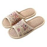 iplusmile Zapatillas de Casa Verano para Mujer Antideslizantes Transpirables Fondo Grueso para Interior Cómodas y Lavables Color Rosa Talla