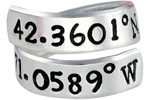 Personalized GPS Coordinates Ring - A Cherished Keepsake of Special Places