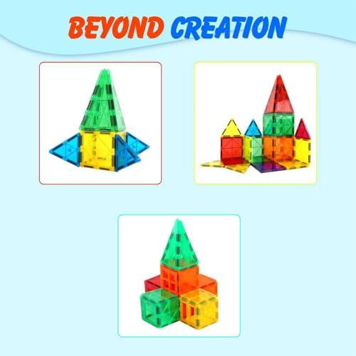 Gemmicc 100-Piece Magnetic Tiles with 2 Cars — view 6