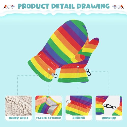 Augenstern Kids Winter Warm Gloves Lgbt-rainbow-pride-stripes Unisex Lined Fleece Mittens4