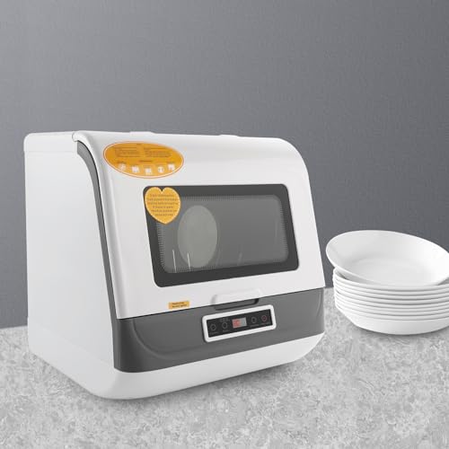 Mini lave-vaisselle portable compact 800W mini lave vaisselle de table blanc 3 modes - 4