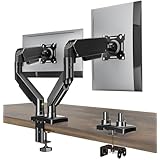 AX WABER デュアル 液晶ディスプレイアーム PCモニターアーム17~32インチ対応 VESA75x75 100x100対応 耐荷重:2~8.9キログラム ガススプリング式 クランプ式&グロメット式 多角度調節 家庭およびオフィス環境に適しています ブラック AX09DB201