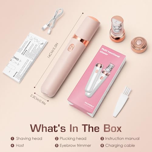 Pro 3.0 Women Face Epilator - 2-in-1 Pluxyepil Gentle Root Removal for Coarse & Fine Hair,2026 New Rechargeable Lady Depiladora Electric Shaver for Face/Legs/Bikini Smooth Skin (Rose Gold) - Image 3