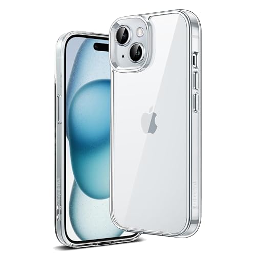 Clear Case for iPhone 15 6.1 inch, Non-Yellowing Phone Military Grade Protection Shockproof Anti-Scratch TPU Back Slim Lightweight Transparent Protective Cover