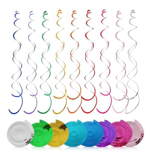 KINHARD 36 Pièces Guirlande Spirale, Couleurs Mélangées Spirale Décorations de Tourbillon,...