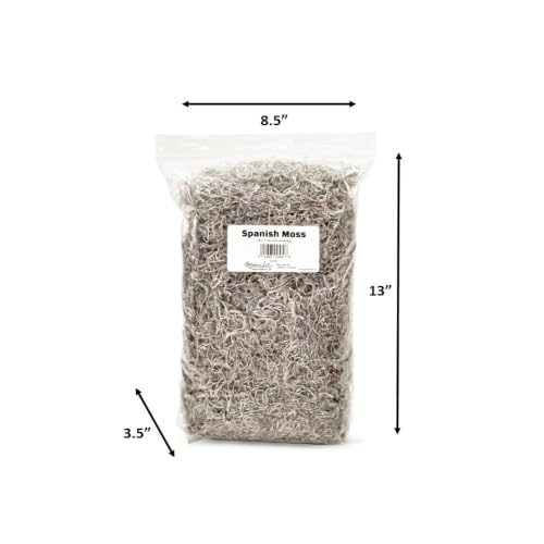 Image of Mosser Lee Spanish Moss - Natural Decorative Moss for Houseplants, Soil Cover, Crafts, Terrariums & Floral Arrangements - 400 Cubic Inches (Approx 9oz)