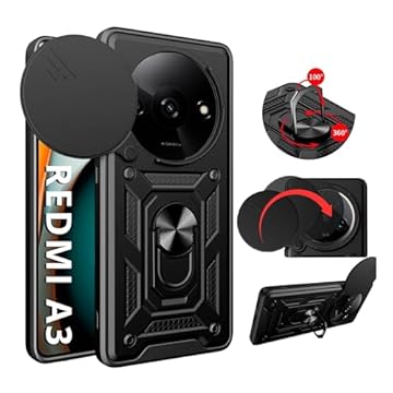 Capa Capinha Case Armor Anti Choque Ring Luxo Para Redmi A3 (Tela 6,7) + Anel Giratório + Proteção De Câmera - Proteção Militar