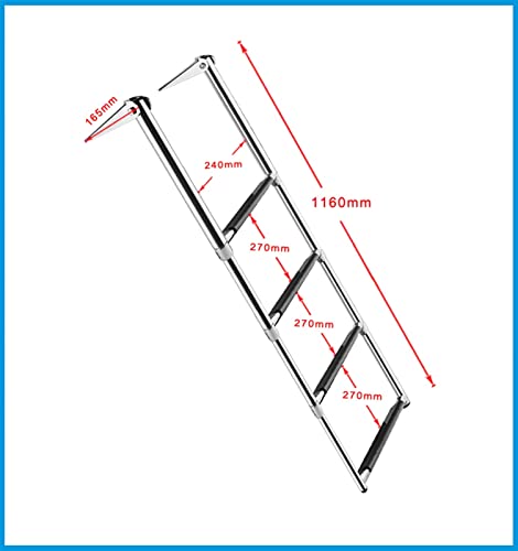Échelle pliante bateau en acier 304 plateforme - 3