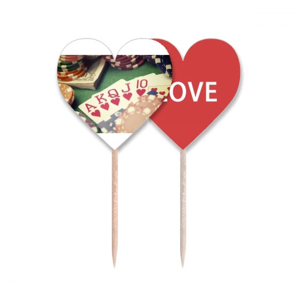 Drapeau Cupcake Love Heart pour décoration de table de Saint-Valentin