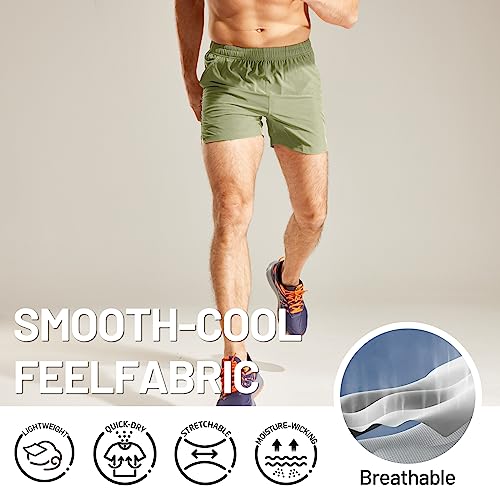 Image of MIER Men's Workout Running Shorts Lightweight Active 5 Inches Shorts with Pockets, Quick Dry, Breathable