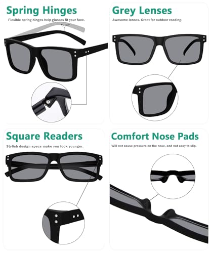 Image of Eyekepper 0.25 Reading Sunglasses Men, Full Tinted Lens Readers for Women