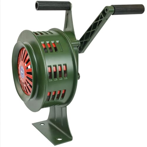 EEYZD Fixed Mounted Hand Siren,Air Raid Siren,Manually Operated Siren Horn,120dB Self Protection Emergency Siren,Aluminum Alloy Crank, for Construction,Industrial, Elect