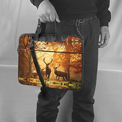 Maletín para portátil con dibujo de ciervo y bosque, unisex miniatura 2