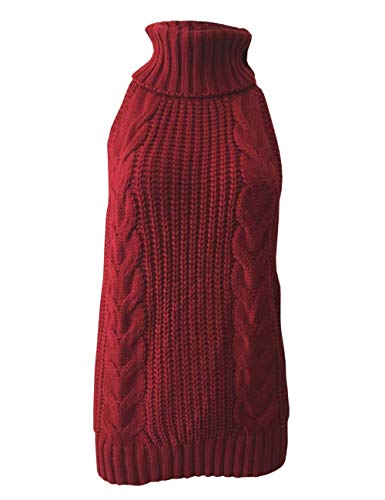 Olens Japón Estilo Cuello Alto Sin Mangas Abierta Back Suéter Anime Cosplay Suéter - Rojo - Talla Única