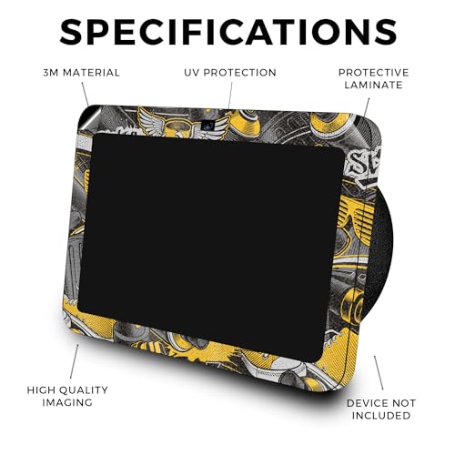 Image of Glossy Glitter Skin Compatible with Amazon Echo Show 8 (3rd Gen, 2023) - Yellow Hip Hop - Premium 3M Vinyl Protective Wrap Decal Cover - Easy to Apply | Crafted in The USA by MightySkins