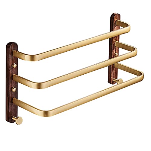 GLETSF Towel Holder Wall Mounted Towel Rail Rack 3-Tier, Bathroom Towel Holder, Towel Hanger With 2 Hooks, Wall Mount Towel Rack For Bathroom Towel Rack/50Cm