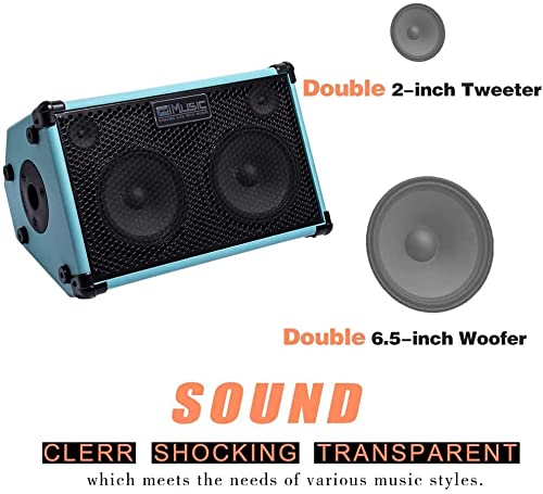 BP40D Amplificador de guitarra acústica Busking Amp - Altavoz Bluetooth portátil de 80 W con batería, efecto de retardo de reverberación de coro, 6 entradas, ecualizador de 3 bandas. - imagen 6