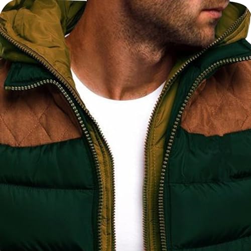JEsilunmaMY Men's Color Block Hooded Puffer Vest Sleeveless Thicken Patchwork Down Jacket Casual Warm Padded Vest Coats2
