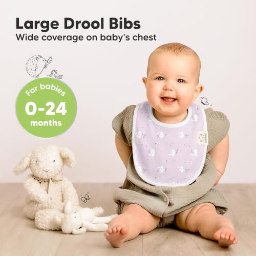 Image of KeaBabies 8-Pack Organic Baby Bibs for Drooling and Teething (Lunaris) | Soft Cotton Bibs for Baby Girl, Boy, Extra Absorbent, Easy to Clean & Put On, Toddler, Newborn, Infant 0-24 Months