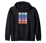 Funny Modern Repeated Text Design Rab Sudadera con Capucha