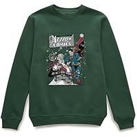 Zavvi DC Comics Originals Superman Action Comics Green Christmas Jumper XXL