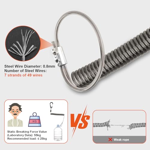 Image of Kebtek 2 in 1 Working Combo Includes Tool Tether Lanyard and Hanging Toolkit, Stretchy Rope Tough Pouch for Heavy Duty Hand or Power Tools like Drill Hammer Wrench Pruning Shear