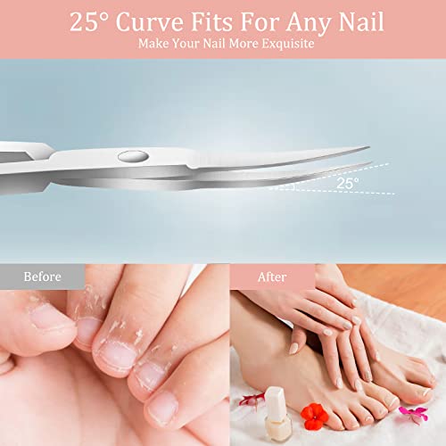 ACWOO Hautschere, Edelstahl Rostfrei Nagelschere mit kleine Ledertasche,Maniküre Schere Nagelhautschere Nail Scissors für Finger und Zehennägel Nagel Schere für Linkshänder und Pflege Reisesets