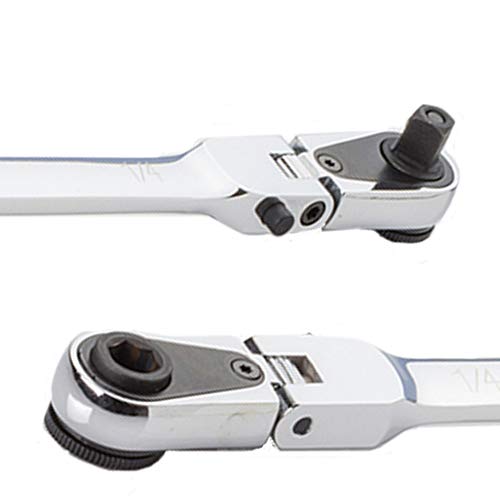 Ezred 4S12L Silver Combination Stick Flexible Dual Ratchet With 1/4" Square Drive & Magnetic Bit Drive #TOP2