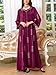 Women's Maxi Dress Ethnic Tribal Hot Drilling, Abaya Satin Long Sleeve, Fashion Jalabiya Robe Spring 2024 (Jujube Red 2XL)