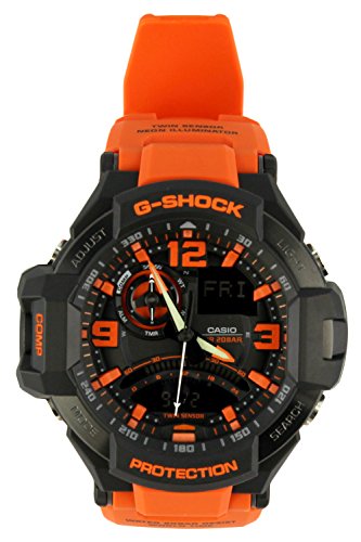 CASIO 【カシオ G-Shock/腕時計 GA-1000-4A アビエーション シリーズ グラビティーマスター ユニセックス ウォッチ/ブラック × オレンジ】 【並行輸入品】
