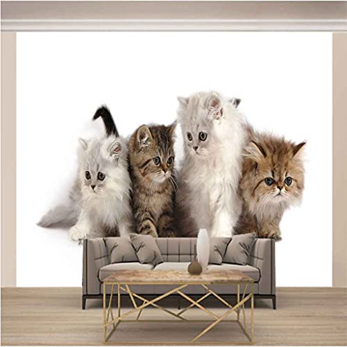 Papier peint chaton 3D auto-adhésif pour rénover sans colle - 3