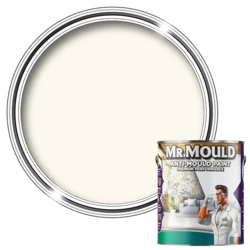 Mr Mould Anti Damp Paint Ivory 5L – Long Lasting Wall & Ceiling Paint - Damp Seal Protection - Prevents Mould, Mildew & Condensation - Washable, Easy to Apply & Quick Drying Finish