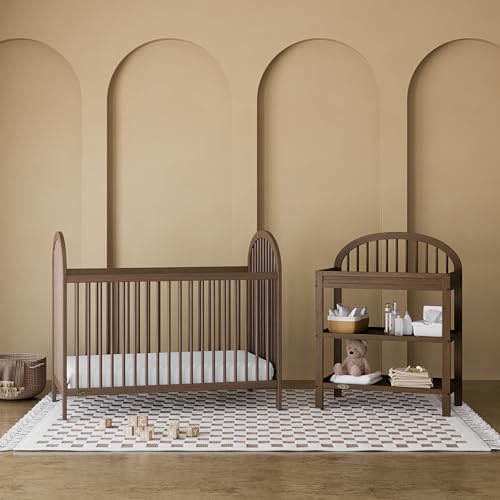 Image of Graco Olivia 3-in-1 Convertible Crib - GREENGUARD Gold Certified, 100% Solid Wood, Fits Standard Baby Crib Mattress, Converts to Toddler Bed and Daybed, 4 Adjustable Mattress Heights (Hazelnut)