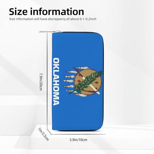 Oklahoma State Flag Print Womens Wallet, Ladies Credit Card Holder, Phone Wallet Purses, Long Clutch Hand Bag4