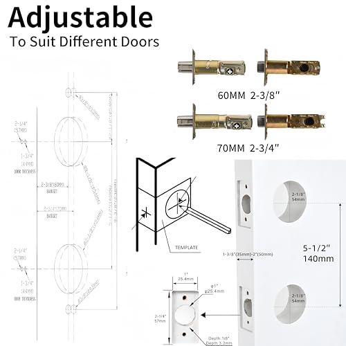 YoukeyHomi Matte Black Exterior Entry Front Main Door Big Handle Grip Door Lockset, Screw Hidden Structure Large Long Plate Lever Left Right Reversible Keyed Deadbolt by YoukeyHomi - Image 8
