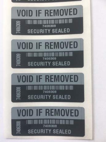 Etiquetas de seguridad duplicadas 1000 unidades, vacío, etiquetas de prueba de manipulaciones (500 etiquetas más 500 etiquetas con números de serie duplicados/SKU)