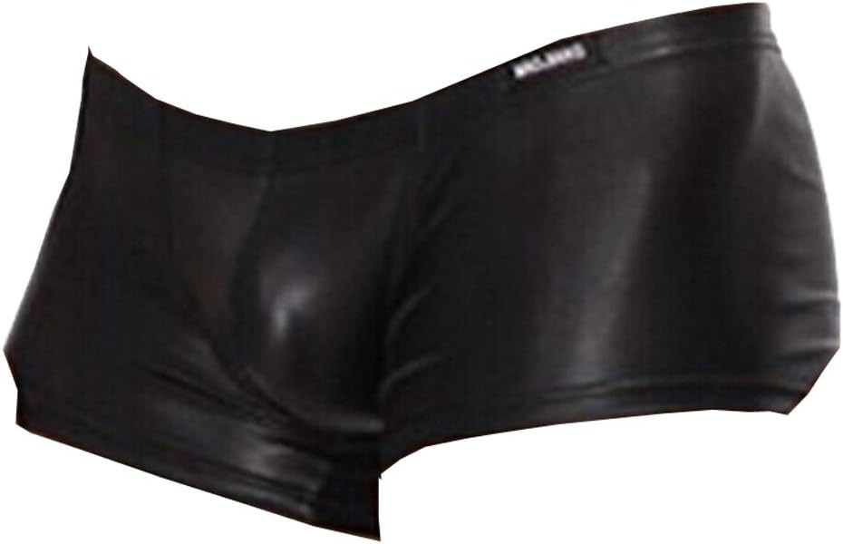 Mens Patent Leather Boxer Briefs Swimwear Underwear Trunks Shorts
