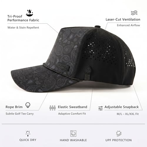 Image of TOP-EX Performance Baseball Hat for Men Water Resistant Golf Cap Running Cooling Snapback Laser Perforated