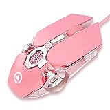 SMAIGE Gaming Mouse Wired [3200 DPI] [Breathing Light] Ergonomic Game USB Computer Mice RGB Gamer Desktop Laptop PC Gaming Mouse, 7 Buttons for Windows 7/8/10/XP Vista Linux (Pink,Silent Click)