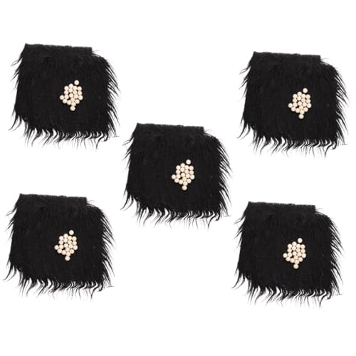 Kit de tissu synthétique gnomes SEWACC : 5 ensembles de fausse fourrure noire pour décoration DIY
