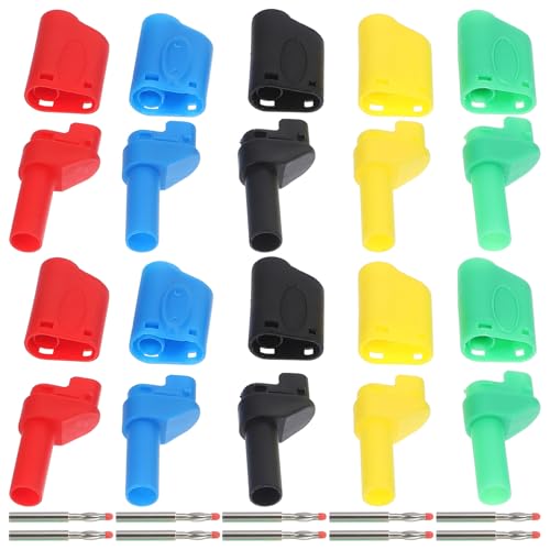 KONTONTY 10個 色 絶縁テスト用バナナプラグコネクタ 高耐久 亜鉛合製 小型メタルピン低抵抗スピーカー 機器対応