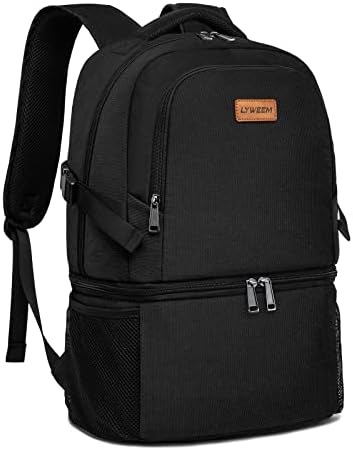 Lyweem Cooler Backpack Insulated Leak Proof 38 Cans Lightweight Lunch Backpack Cooler for Men Women Small Soft Cooler Bag, Black