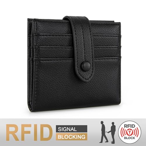 Image of Montana West X Wrangler Small Black Wallet for Woman Ladies Girls Slim Thin Bifold Card Cases & Money Organizers RFID Lining and Zipper Coin Pocket