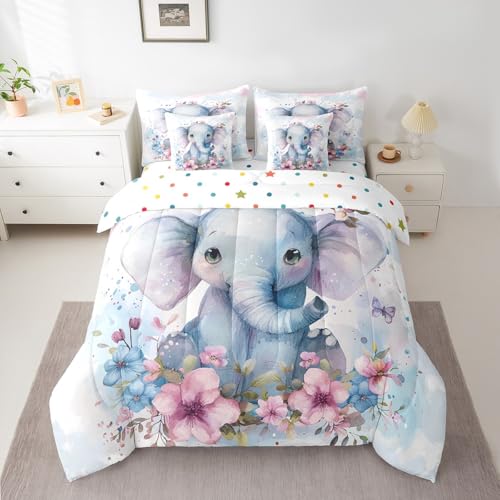 Feelyou ensemble couette enfants éléphant draps grandeur complet
