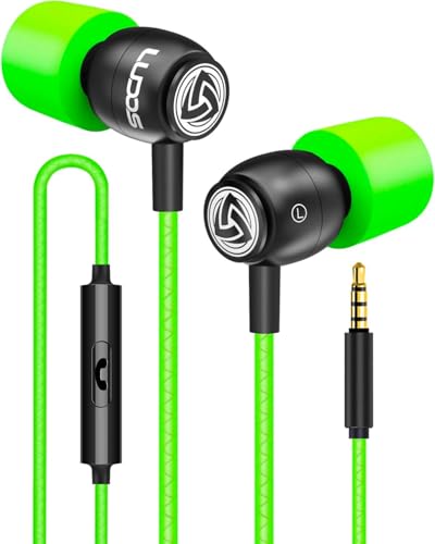 Image of LUDOS Clamor Wired Earbuds in Ear Headphones with Microphone, Earphones with Mic and Volume Control, Memory Foam, Reinforced Cable, Bass Compatible with iPhone, Apple, iPad, Computer, Laptop, PC