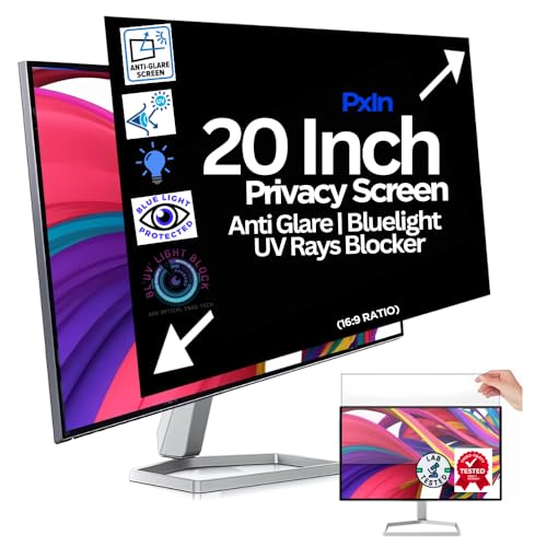 Image of Pxin FuTech 20 Inch (16:9) Monitor Privacy Screen Filter - NO Eye Strain | Anti-Blue Light + Anti-Glare |