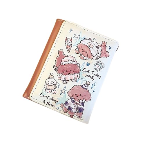 Cute Small Wallet for Women, Kawaii Trifold Wallet Coquette Stuff Card Holder Fairycore Y2k Accessories Short Purse (Teddy)