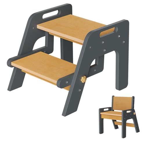 Toddler Step Stool, 2 in 1 Kids Step Stool with